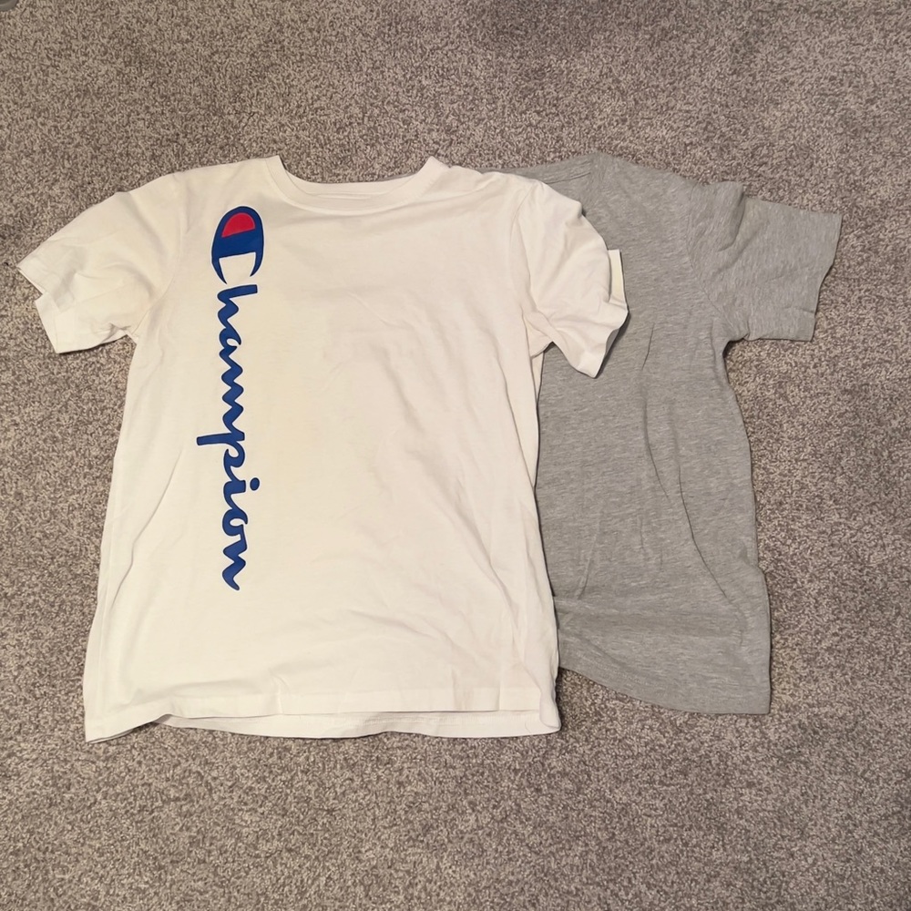 YOUTH (L) - CHAMPION White & Grey T-Shirt Bundle  | SIZE (L) (Y)